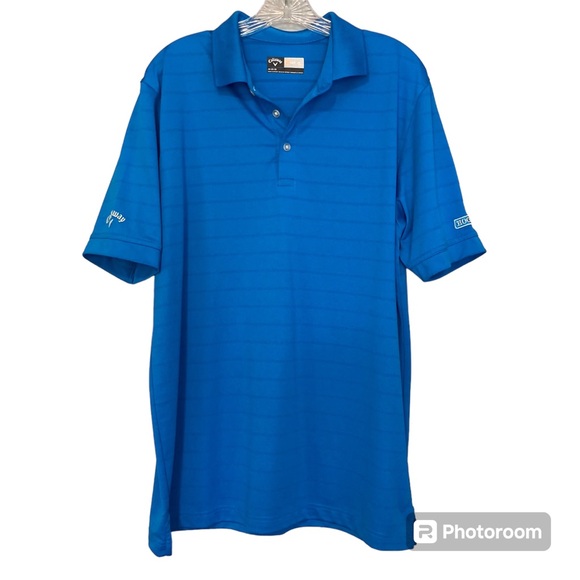 Callaway Opti Dry Golf Polo Short Sleeve Logo Callaway Hogan Blue Men's size M - Picture 1 of 10